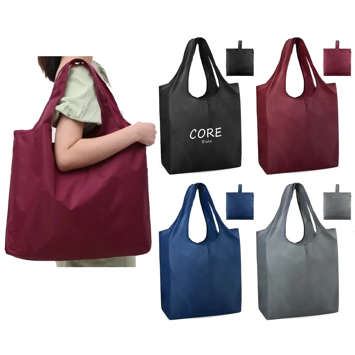Large Reusable Foldable Grocery Bags Shopping Tote 1