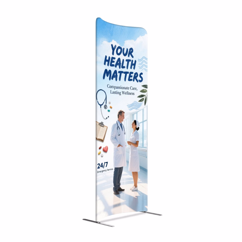 Magnetic Curved Fabric Banner Stand Hardware 3x6.5ft