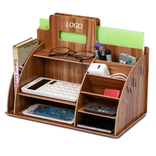 Wooden Desk Organizer with Multiple Compartments 1