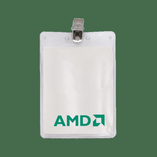 3" x 4" Printed Vertical Vinyl Pouch with Bulldog Clip