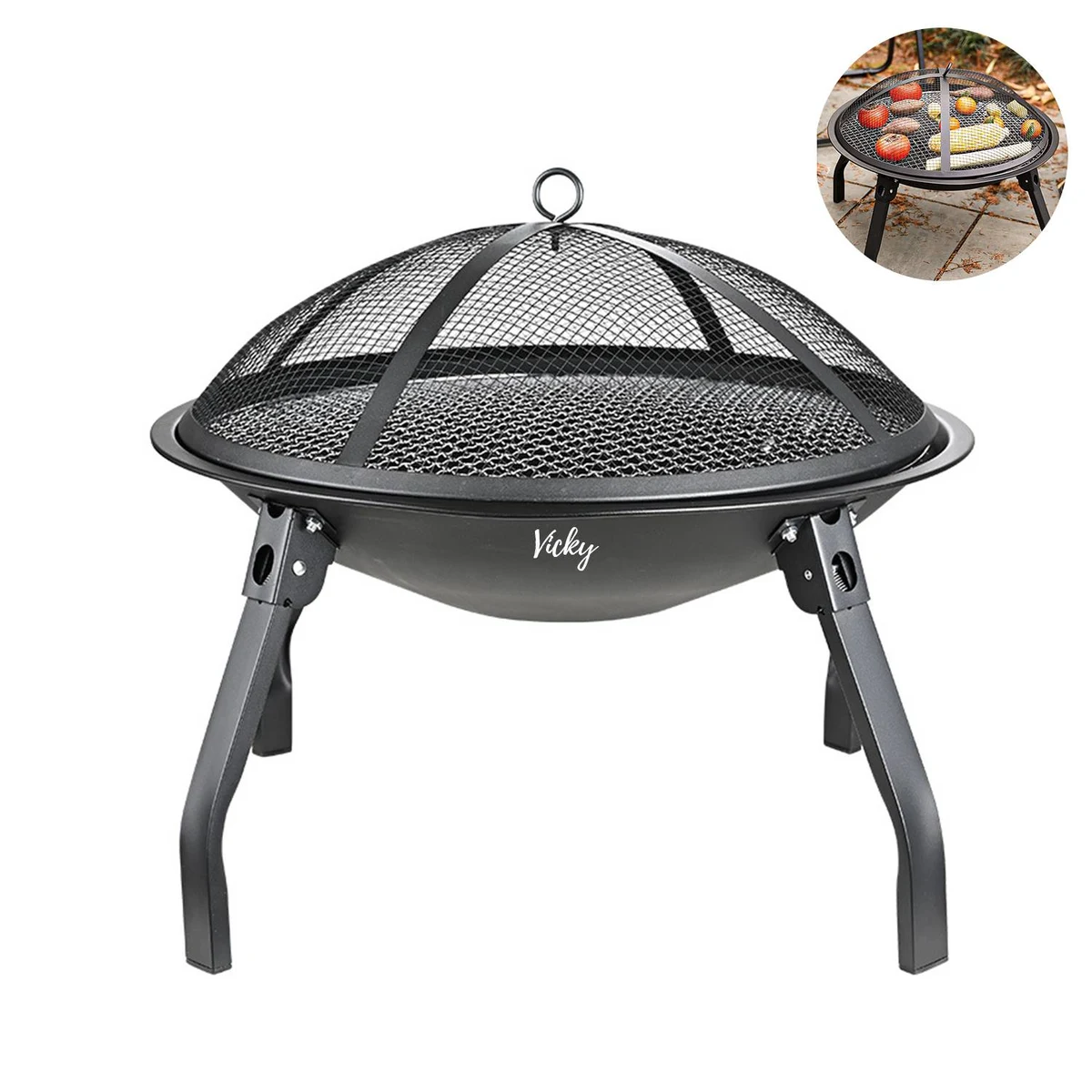 Outdoor Folding Charcoal Grill Fire Pit 1