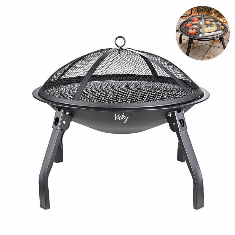 Outdoor Folding Charcoal Grill Fire Pit