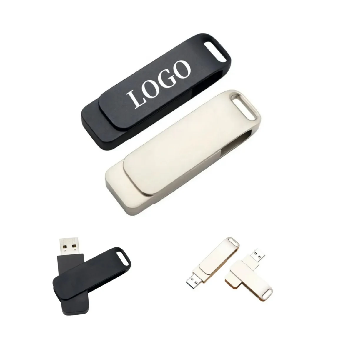 High Speed USB 2.0 Metal Swivel Twister Flash Drive 64GB 1