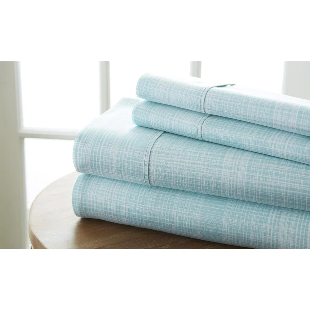 Premium Sheet Sets - Aqua Twin Thatch Pattern 3 Piece 1