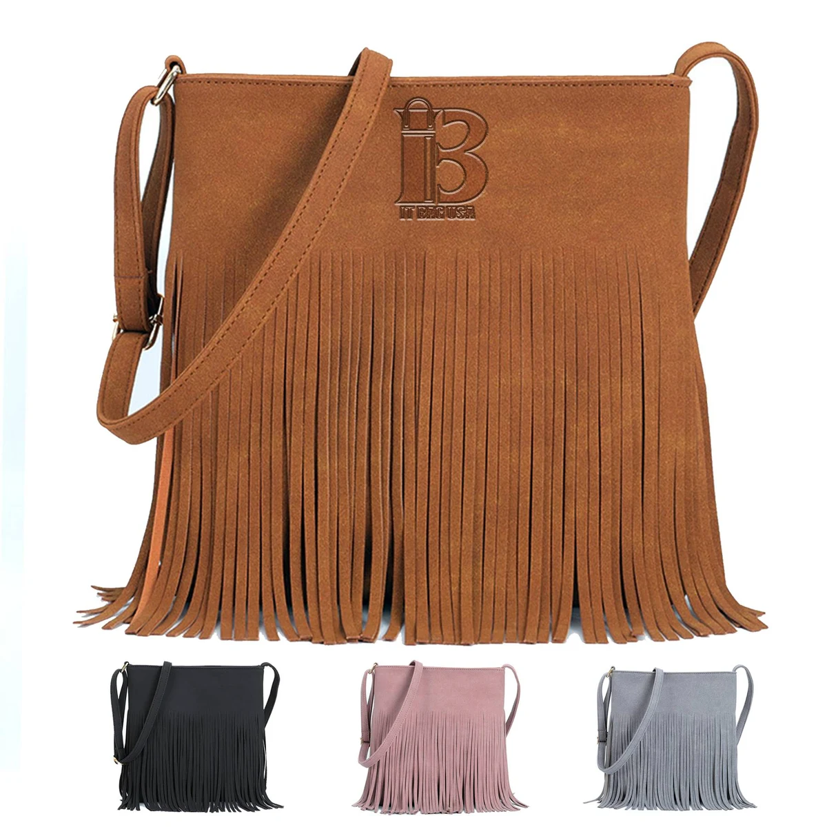 PU leather Fringe Hobo Tassel crossbody bag for Women 1