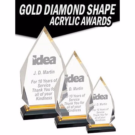 Acrylic: Diamond 7", Gold/Black base