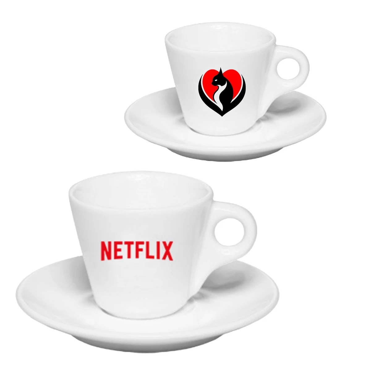 2.75 oz. Espresso Porcelain Cups with Saucer Sets 1