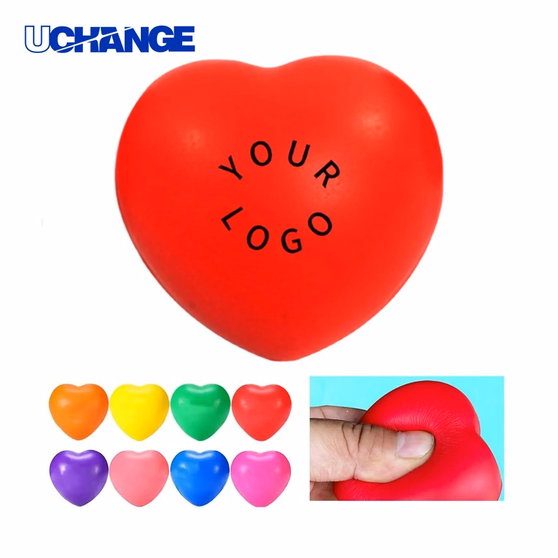 Custom Heart-Shaped Stress Ball Squeeze Toy for Promotions and Wellness