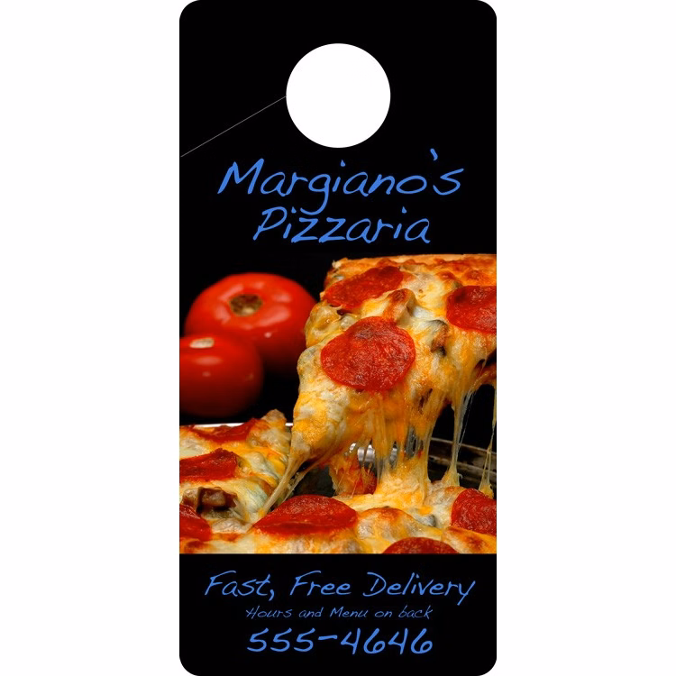 Rectangle 12 Pt. Paper Board Door Hanger w/ Slit Side (Full Color)