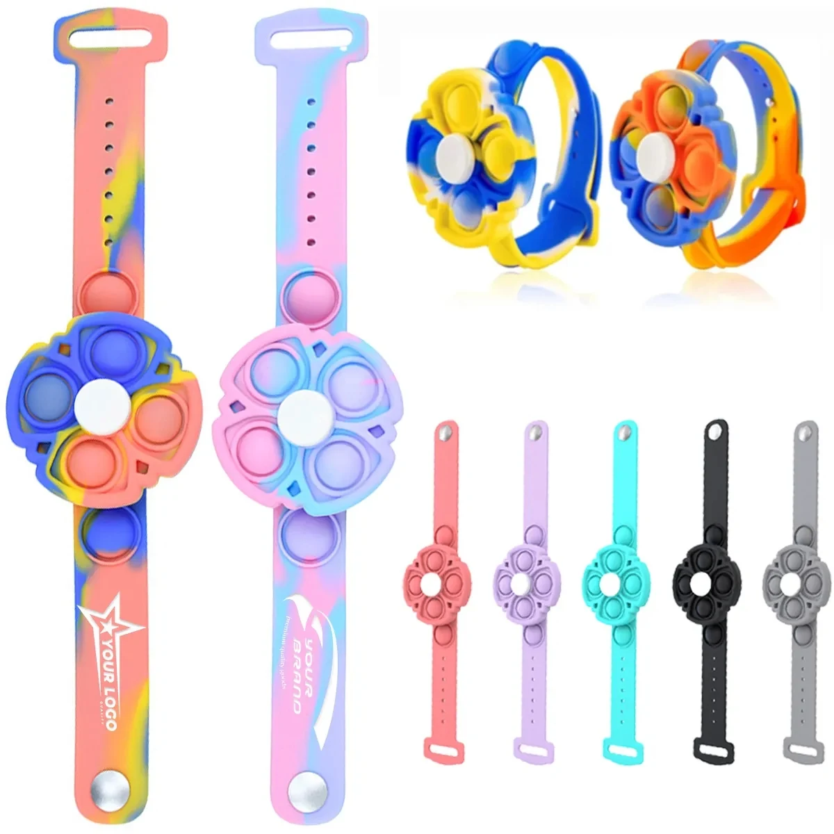 Rotatable Fidget Spinner Bracelet Bubble Wearable Toys 1