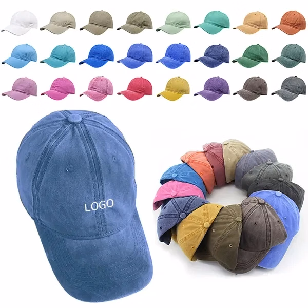 Washed Cotton Retro Baseball Cap with Unisex Hat