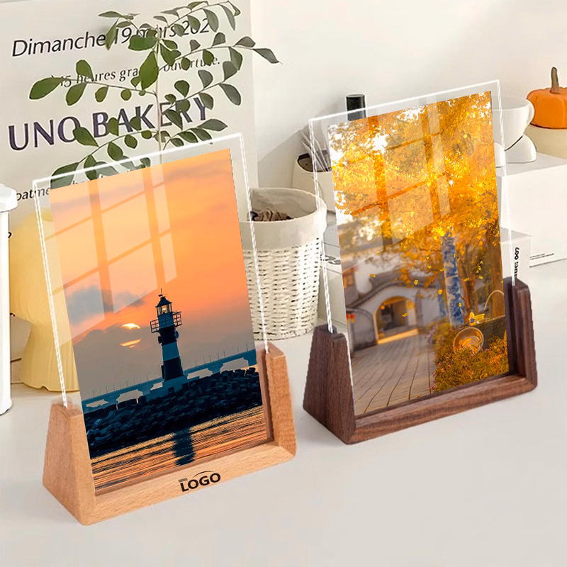 Picture Frame U-shaped Wood Base Acrylic Photo