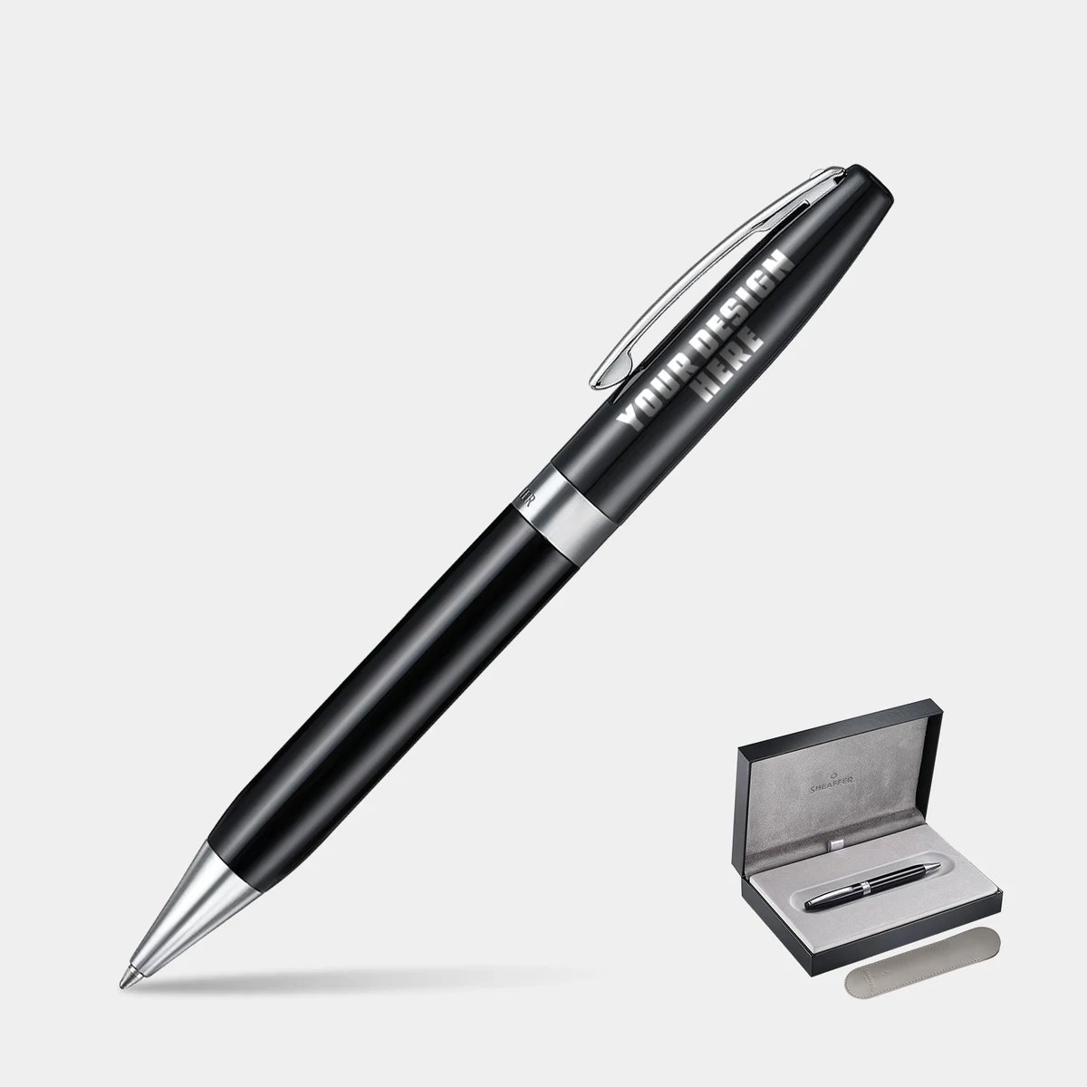 SHEAFFER® Legacy 9064 Glossy Black Chrome-Plated Trims Ballpoint Pen w/ Gift Box 1