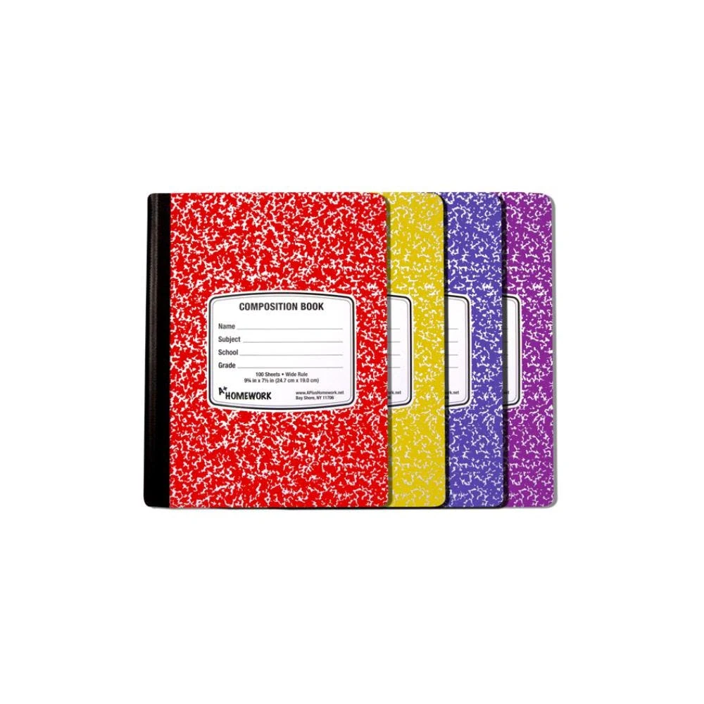 Marbled Wide Ruled Composition Notebooks - 100 Sheets 4 Colors 1