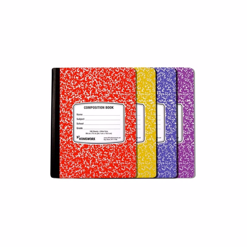 Marbled Wide Ruled Composition Notebooks - 100 Sheets 4 Colors