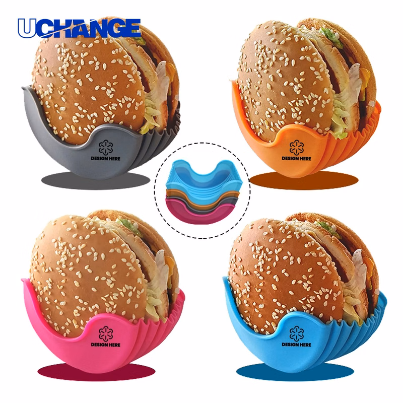 Reusable Silicone Hamburger Clip Food Holder