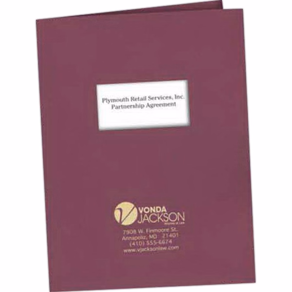 Standard presentation folders with window