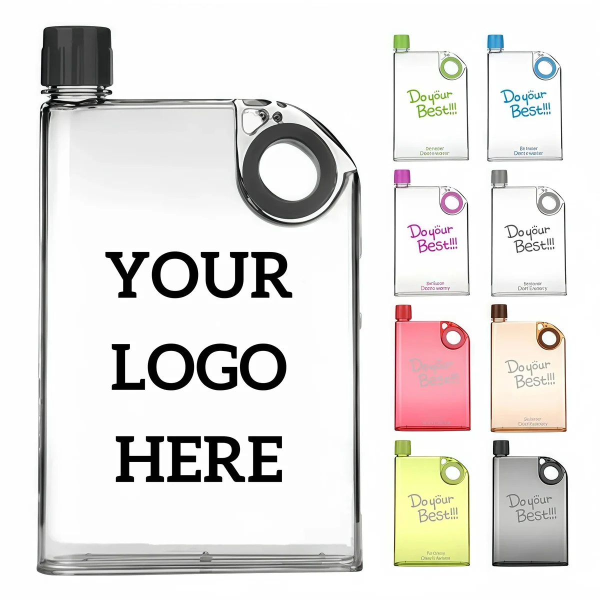 Slim Flat Transparent Water Bottle 1