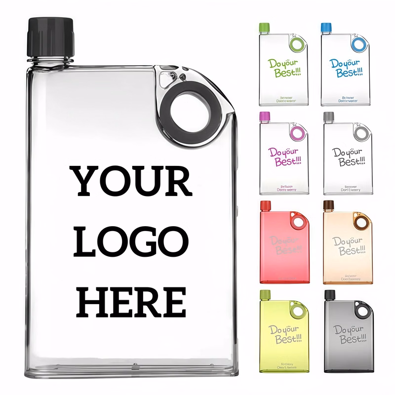 Slim Flat Transparent Water Bottle