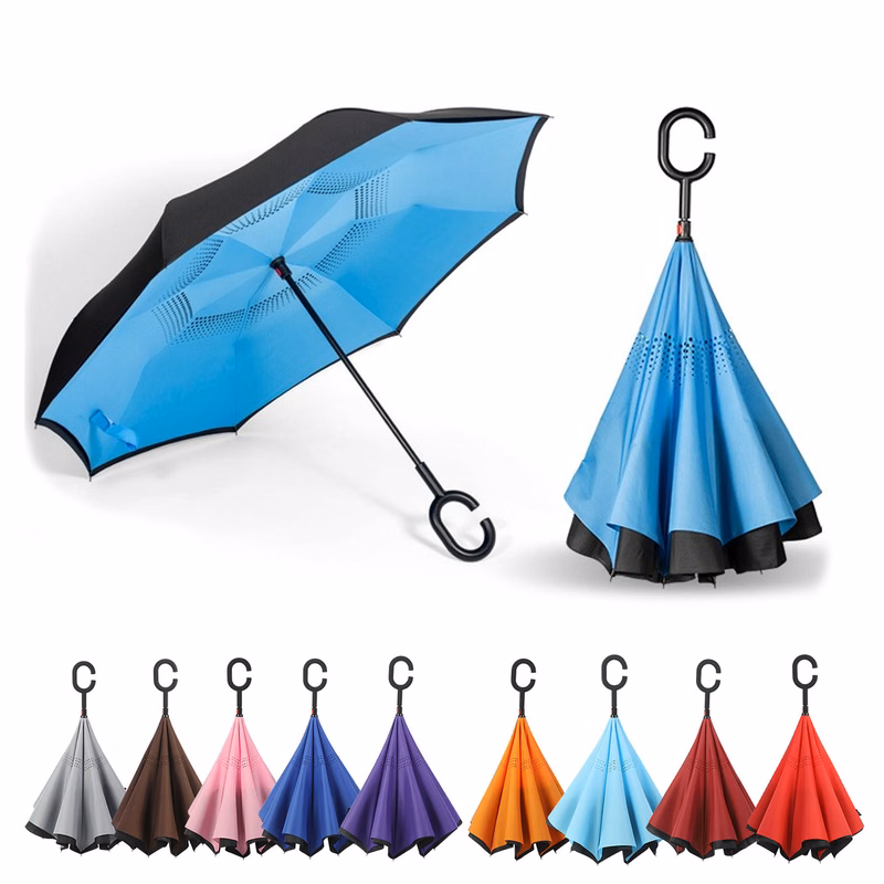 23" Reversable Auto-open Self-stand Umbrella