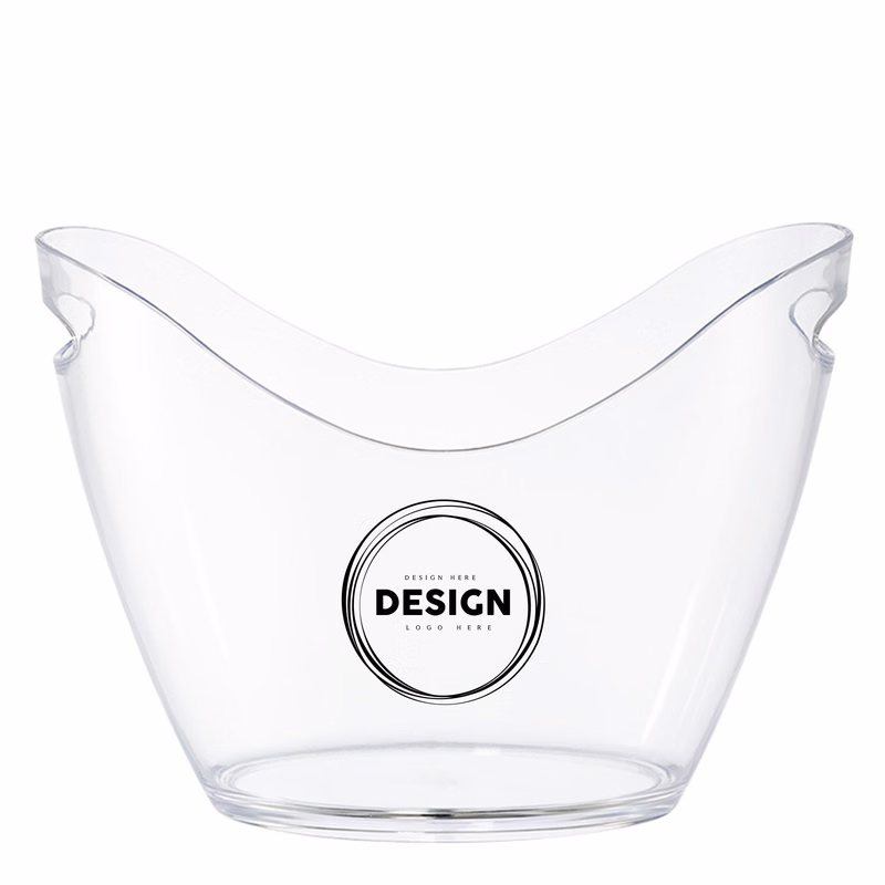 Modern Acrylic Ice Bucket in Gold Ingot Style
