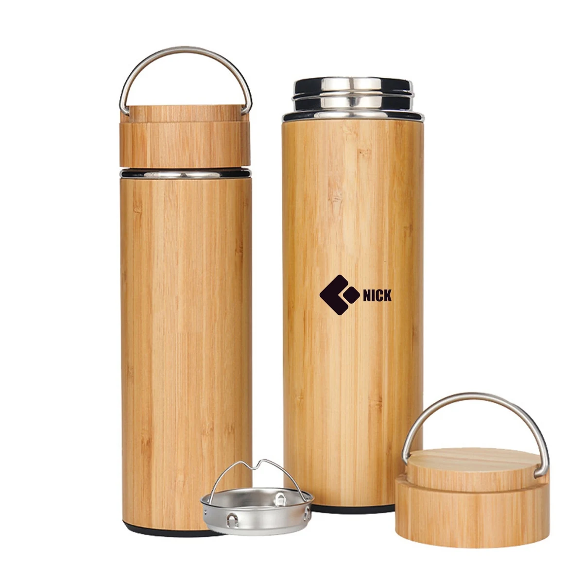 16 Oz Vacuum Bamboo Bottle 1