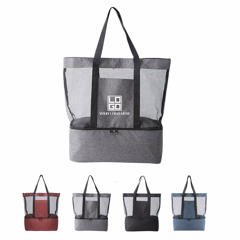 Oversized Mesh Beach Tote Bag with Wet/Dry and Cooler Compar
