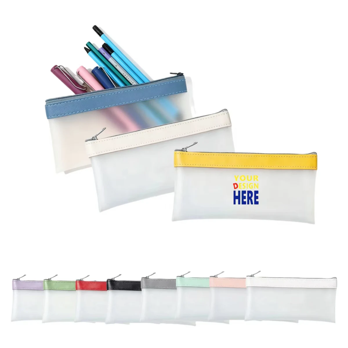 Frosted Transparent PVC Stationery Zipper Pouch 1