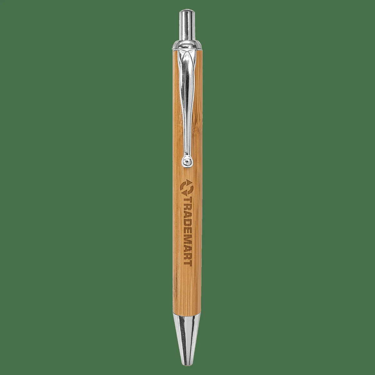 Bamboo with Silver Trim Pen 1