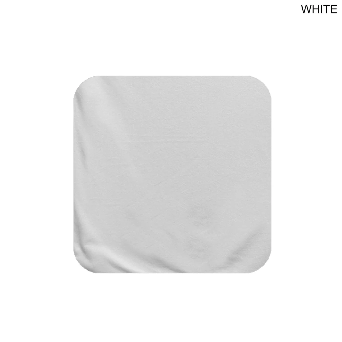 White Plush and Soft Velour Terry Cotton Blend Face Cloth, 12x12, Smooth surface, Blank Only 1