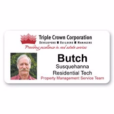 IdentityPro USA Made Photo ID Badge w/ Pin Fastener (1.5"x3") Rectangle