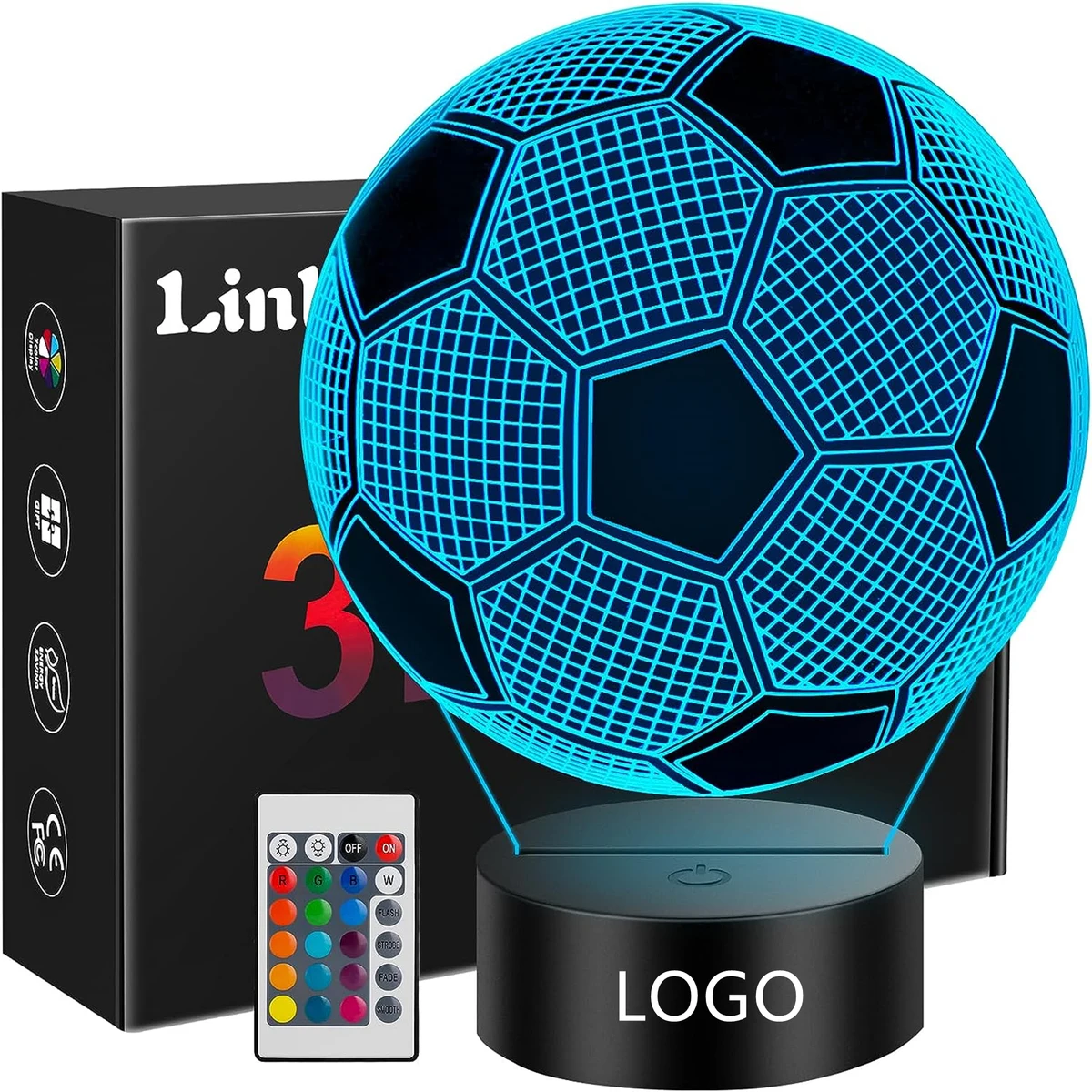 16 Colors Changing Soccer Night Light With Remote Control 1