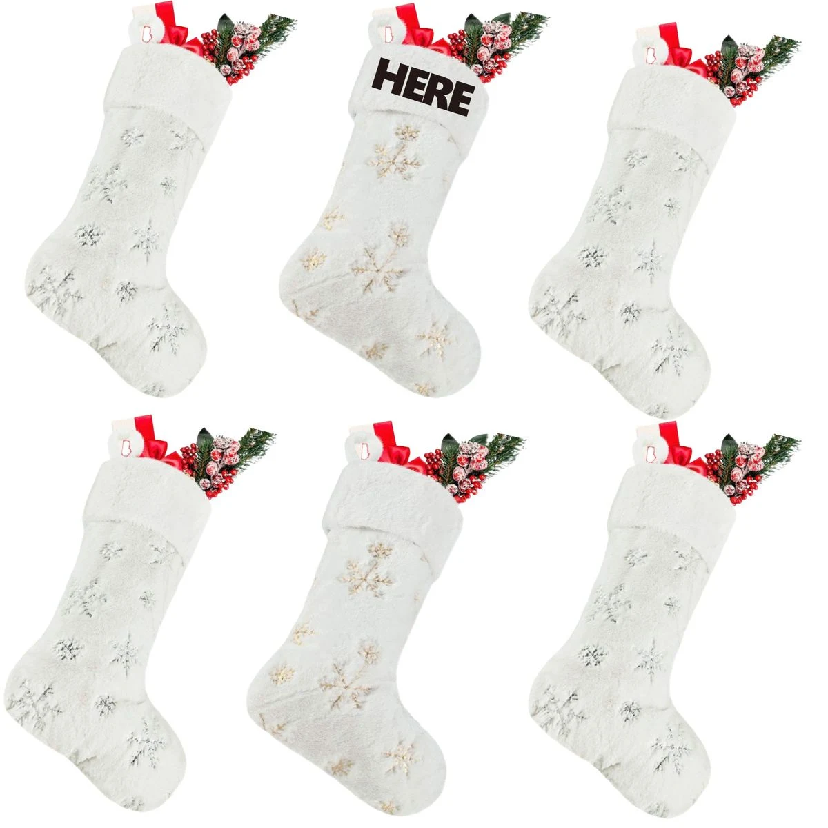Sequin Plush Christmas Stocking Gift Bag Pendant 1