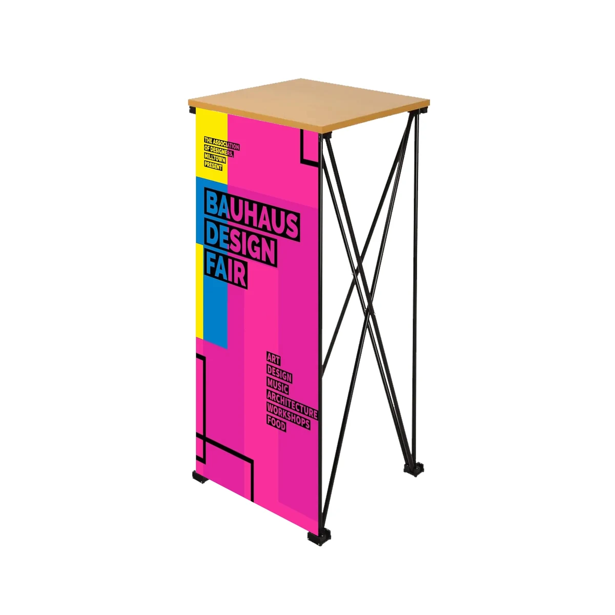 Straight Portable Podium Kit - Banner + Hardware 1