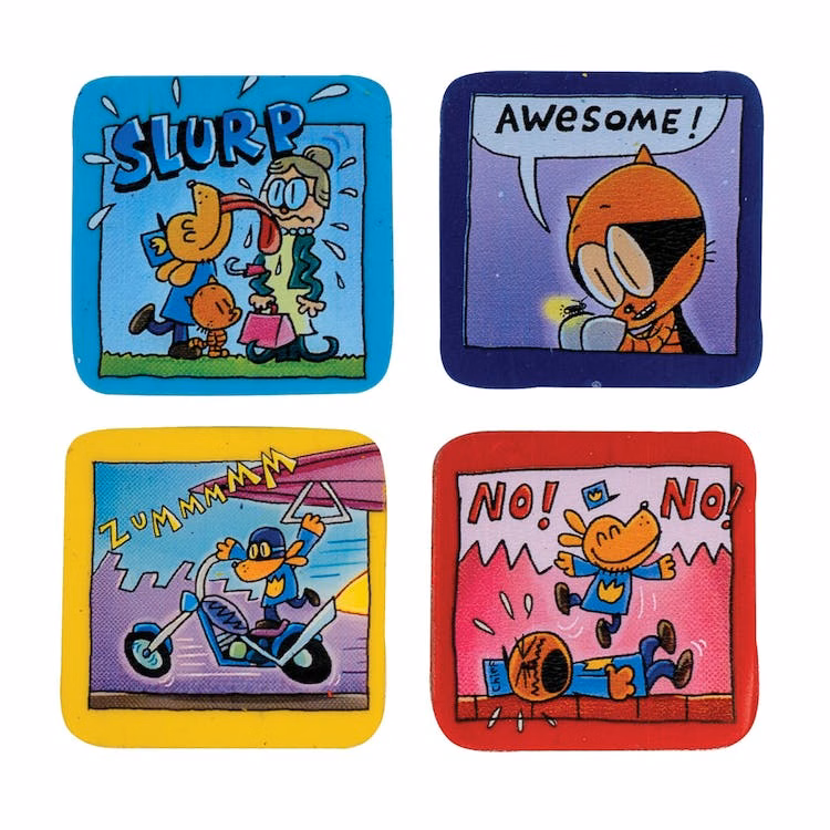 Dog Man Comic Erasers - 4 Designs