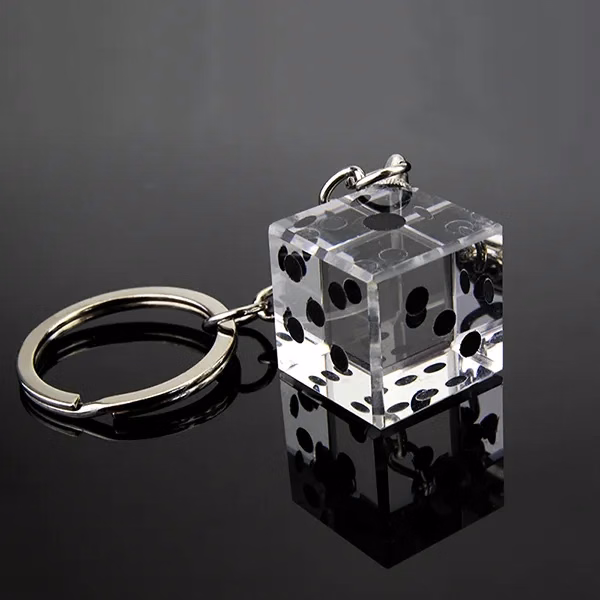 Crystal Dice Keychain