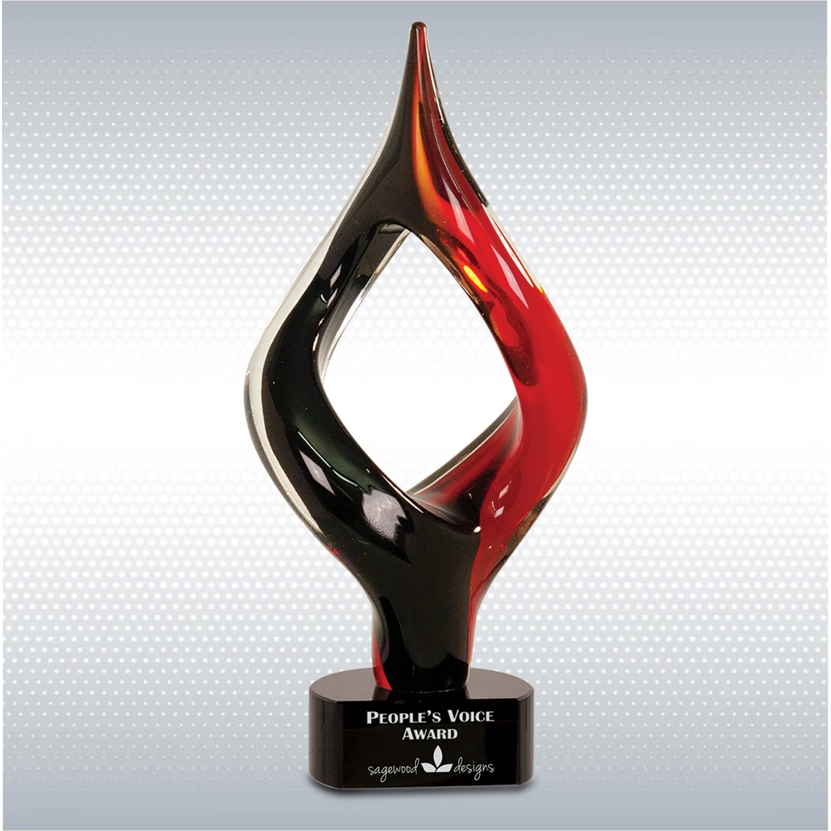 13 1/4" Red/Black Twist Art Glass 1