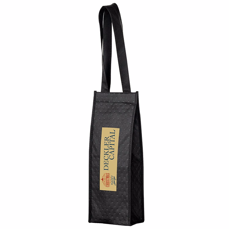 Non-woven Insulated Wine Tote with Hook & Loop Closure
