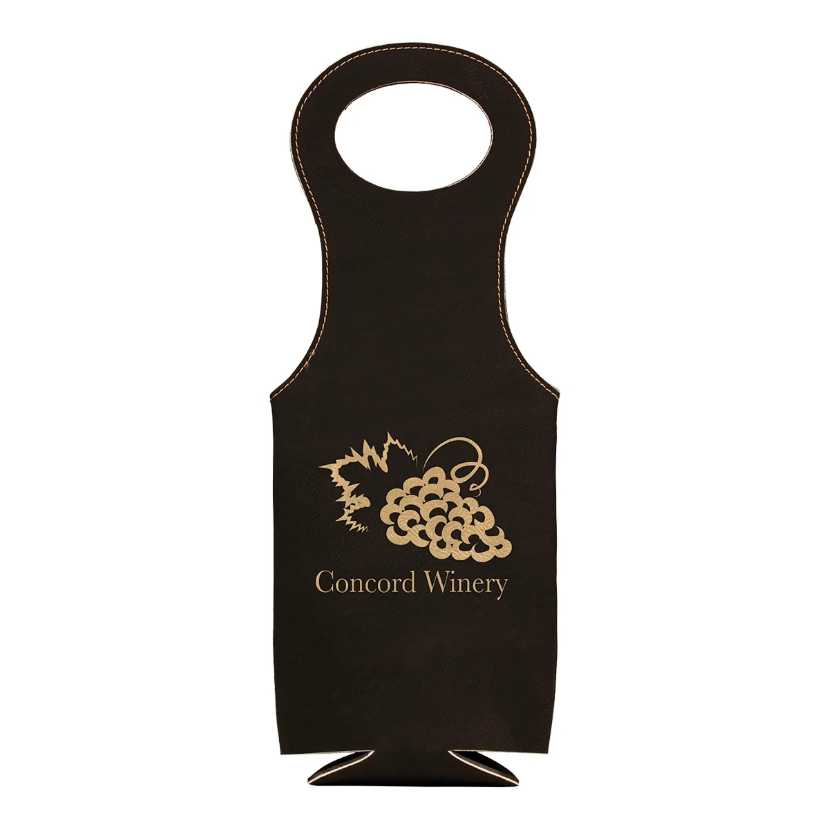 Black/Gold Leatherette Wine Bag 1