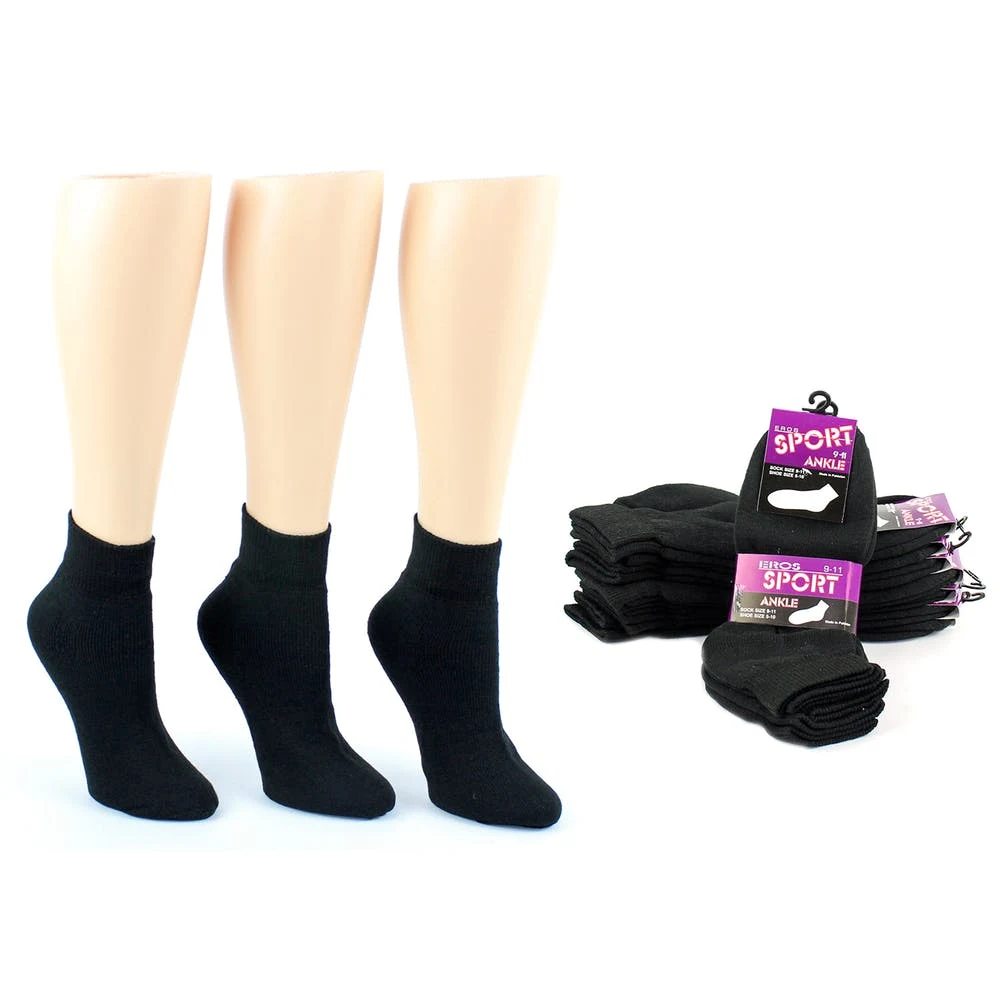 Women's Ankle Socks - Size 9-11 Black 1