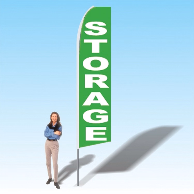 15FT Storage Green Advertising Banner Flag