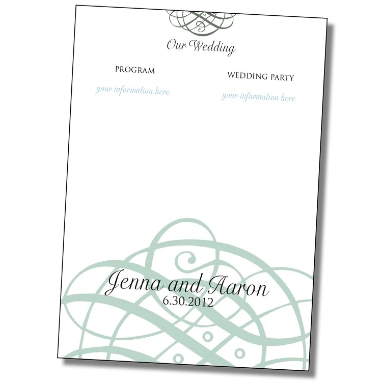 Wedding Program Card Flat - 5x7 1