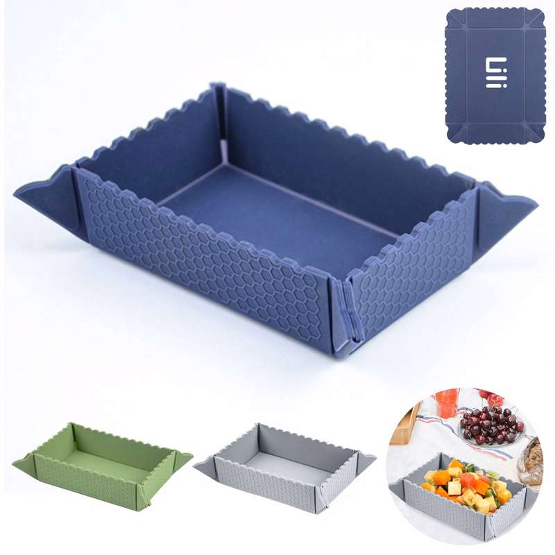 Silicone Folding Dinner Plates Food Storage Containner