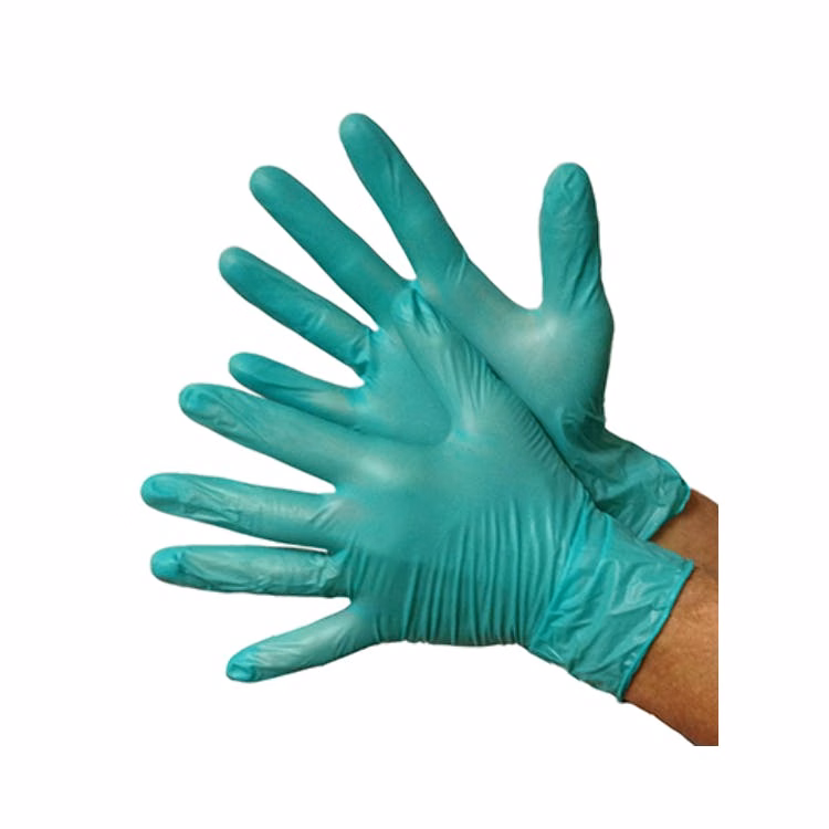Vinyl Industrial Gloves - Green Large