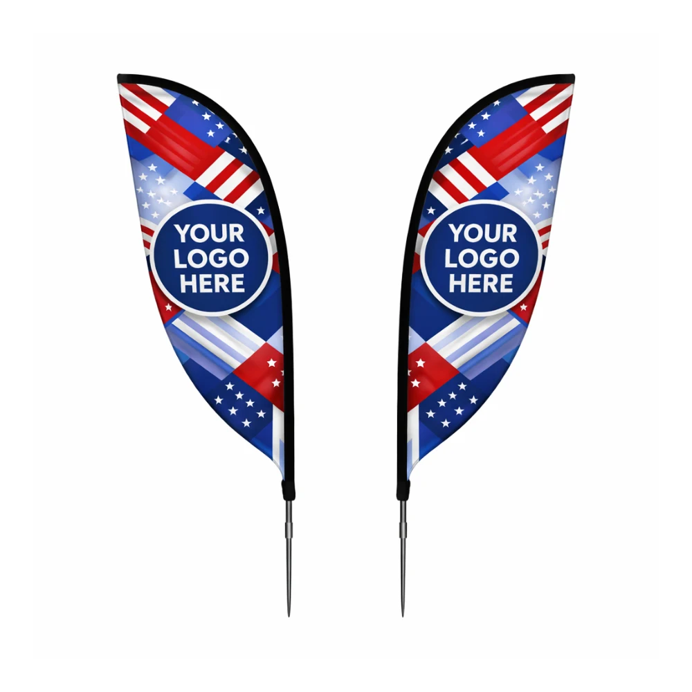 11' Shaped Double Sided Tear Drop Flag 1