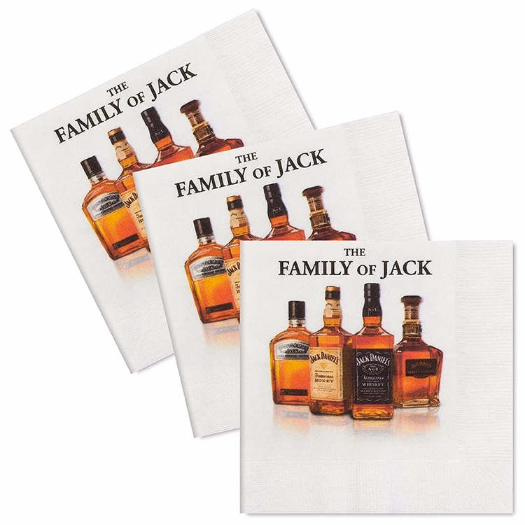 2-Ply, White, Digital Full Color Facial-grade Beverage Napkin