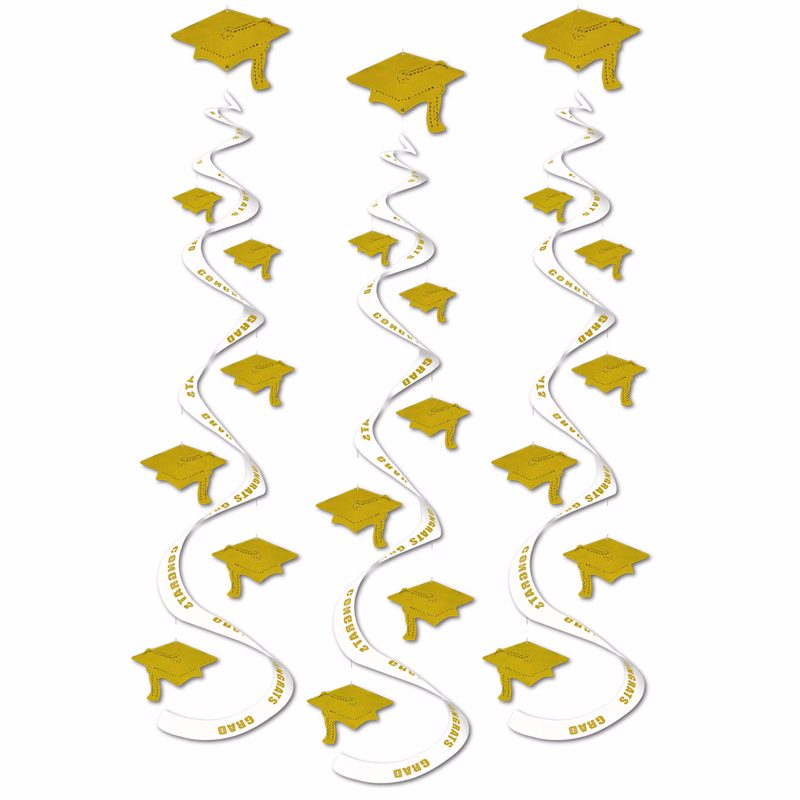 Printed Grad Cap Whirls