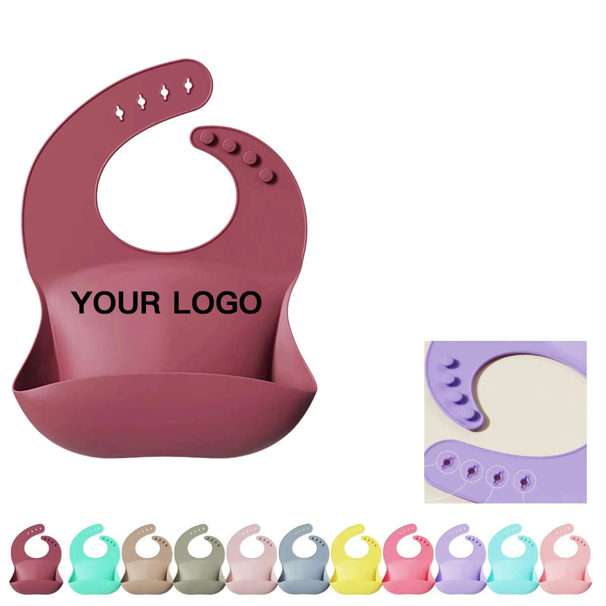 Soft Silicone Baby Bib with Deep Food Catcher Pocket 1
