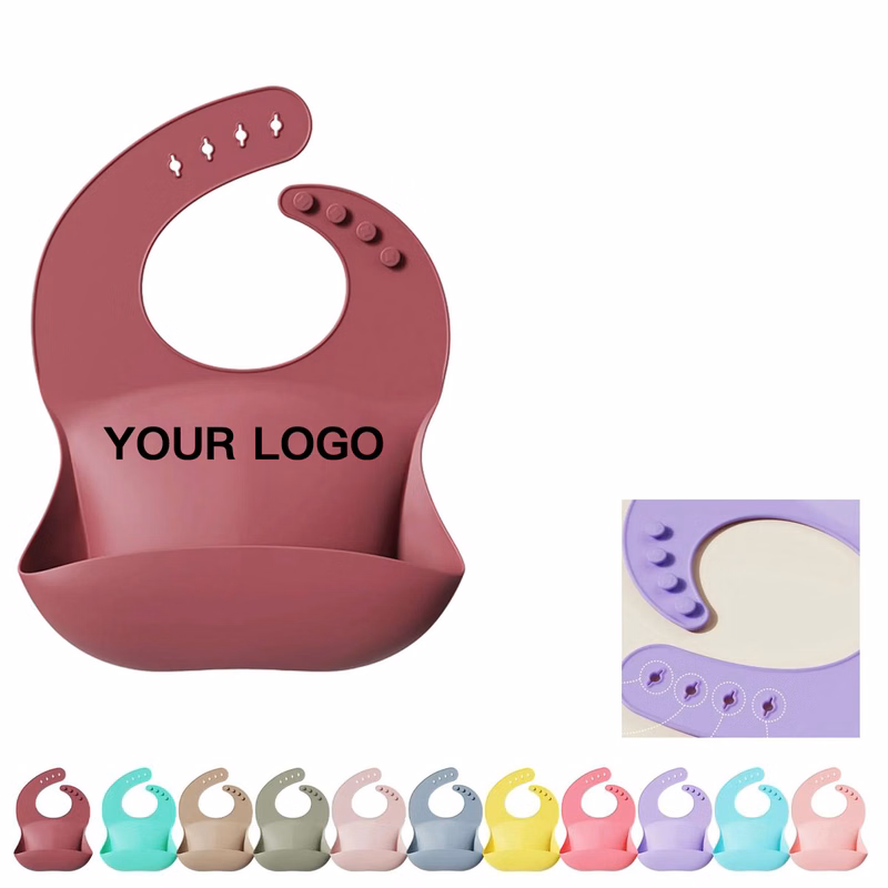 Soft Silicone Baby Bib with Deep Food Catcher Pocket