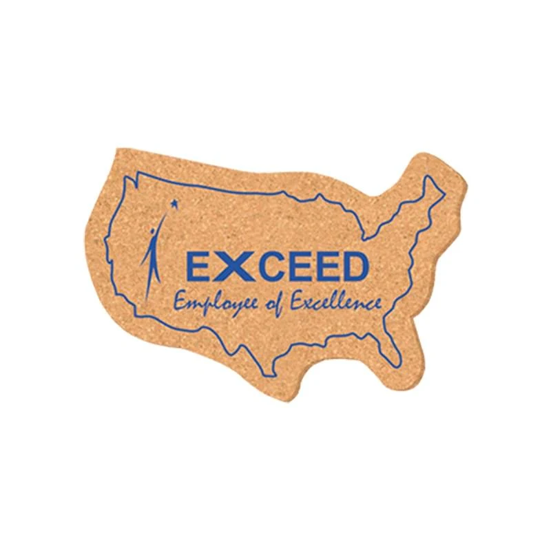 Coaster - 4" x 6" USA America Shape Cork Coasters 1